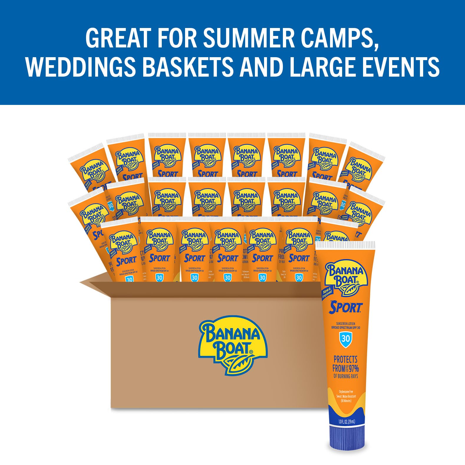 Banana Boat Sport Ultra SPF 50 Sunscreen Lotion, 8oz | Banana Boat Sunscreen SPF 50 Lotion, Oxybenzone Free, Sunblock, Water Resistant, 8oz