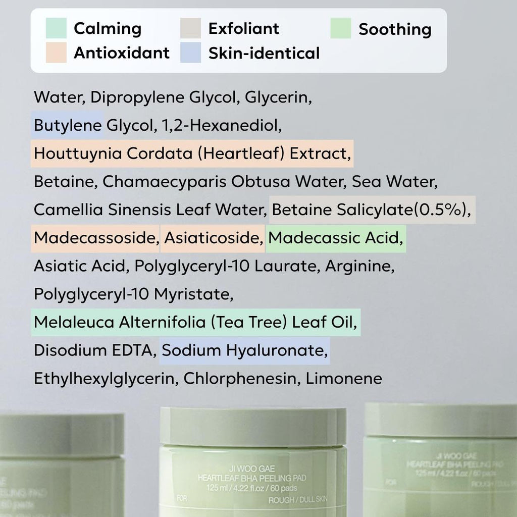 celimax Ji.Woo.Gae Heartleaf BHA Peeling Pad | Pore Care, Exfoliating Double-Side Toner Pads, Facial Peels, Hydrating, Tea Tree, For Acne Prone & Breakouts, Christmas Gift, Stocking Stuffers (60pads)