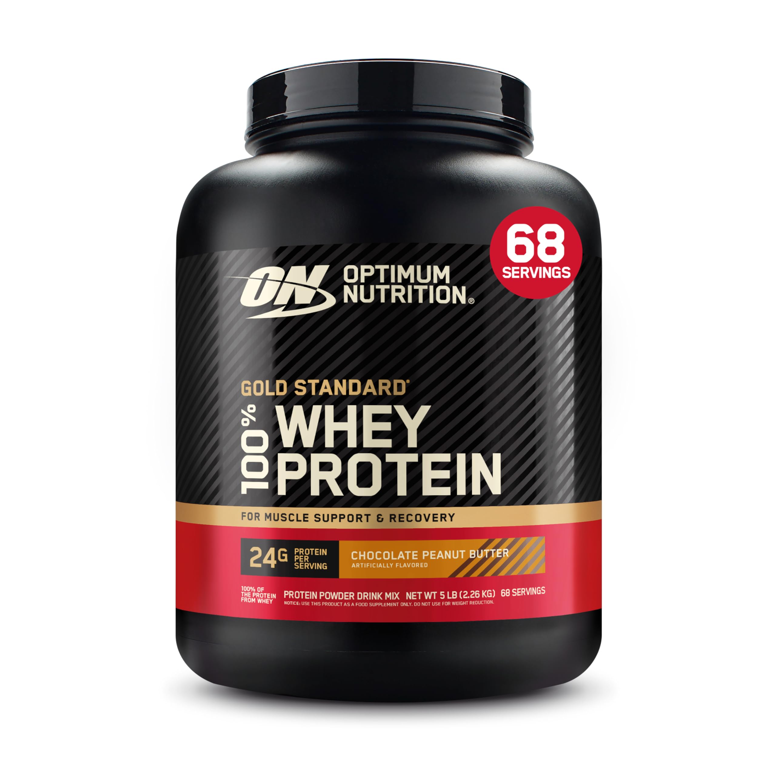 Optimum Nutrition Gold Standard 100% Whey Protein Powder, Vanilla Ice Cream, 2 Pound (Packaging May Vary)