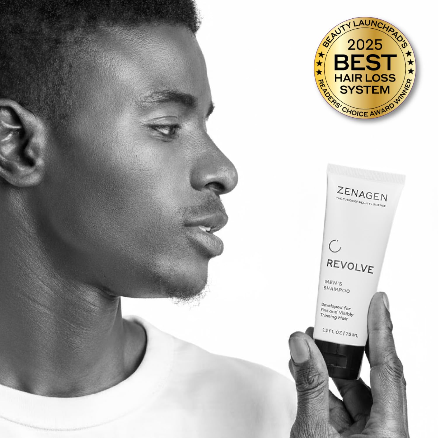 ZENAGEN Revolve Men's Travel Kit | Shampoo + Conditioner for Fine & Visibly Thin Hair, Promotes Thicker Fuller Hair, Plant-Based Formula, Color-Safe, Vegan