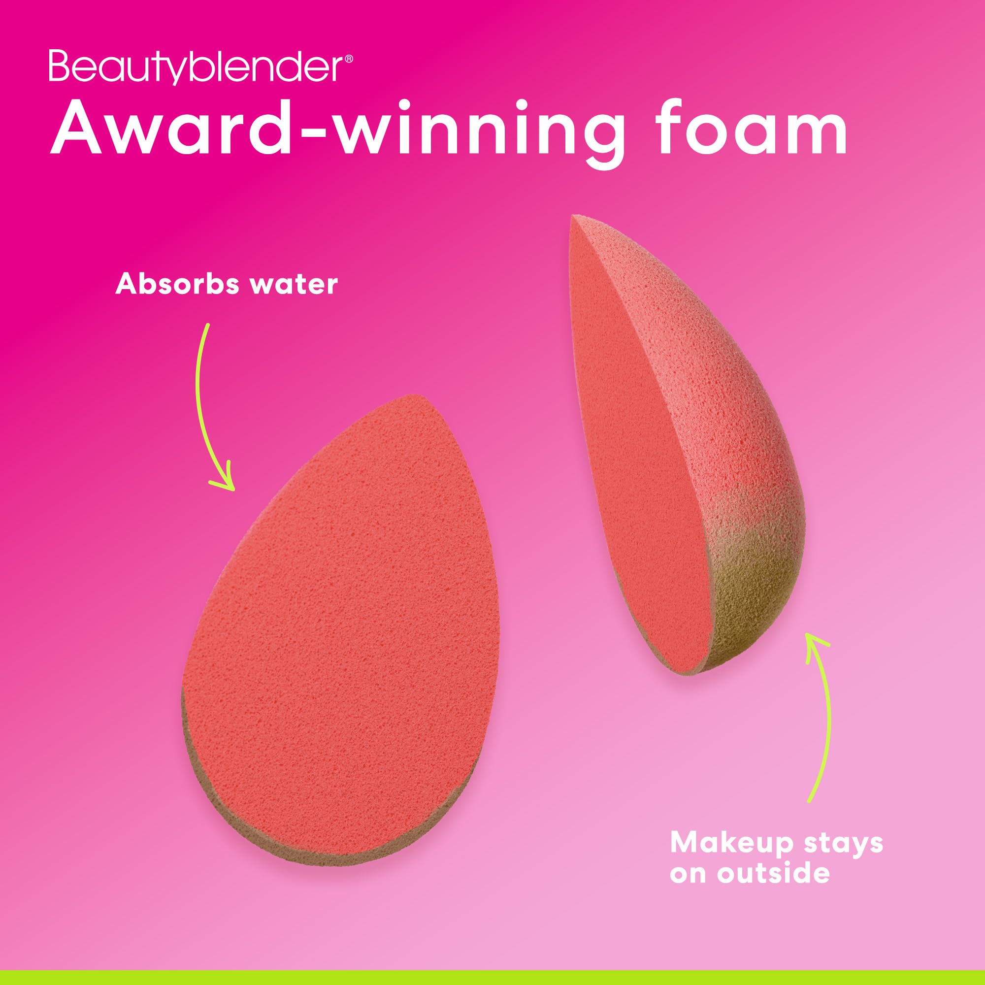 Beautyblender® | Original Pink Beauty Blender 2-Piece Bundle for Blending Foundations, Powders, and Creams, Super-Soft Foam for Streak-Free Application, Made in the USA, Reusable, Washable