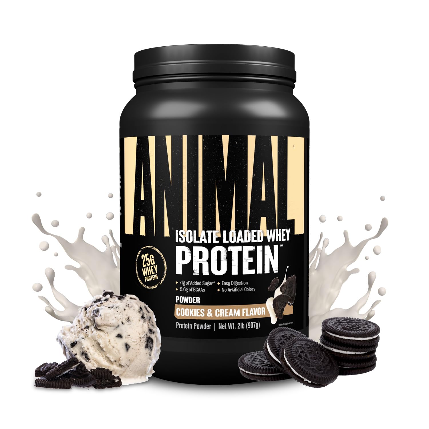 Animal Whey Isolate Protein Powder - Loaded for Pre & Post Workout Muscle Builder and Recovery with Digestive Enzymes for Men & Women - 25g Protein, Great Taste, Low Sugar - Strawberry 4 lbs
