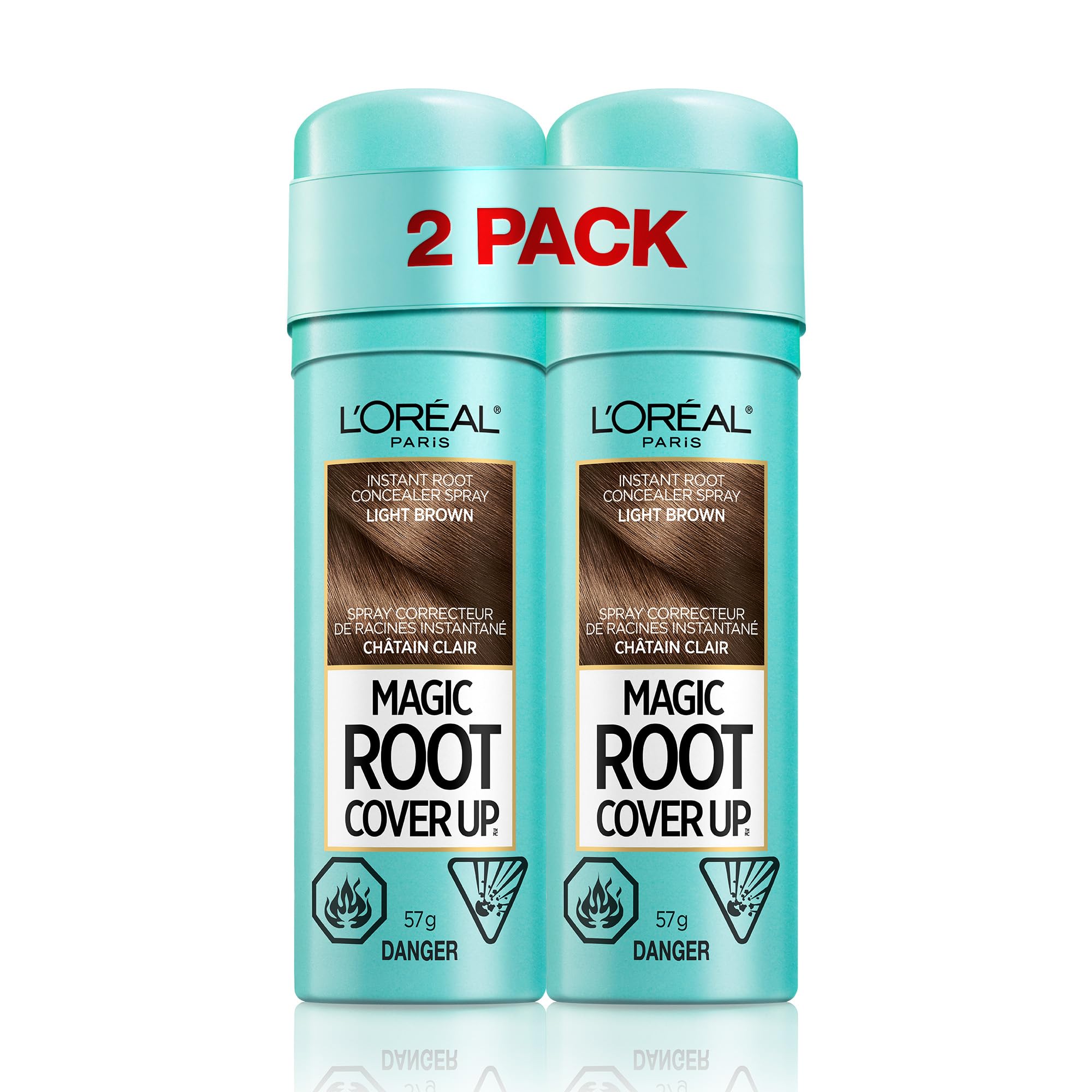 L'Oreal Paris Magic Root Cover Up Temporary Gray Concealer Spray, Dark Brown 2 oz (Pack of 6)