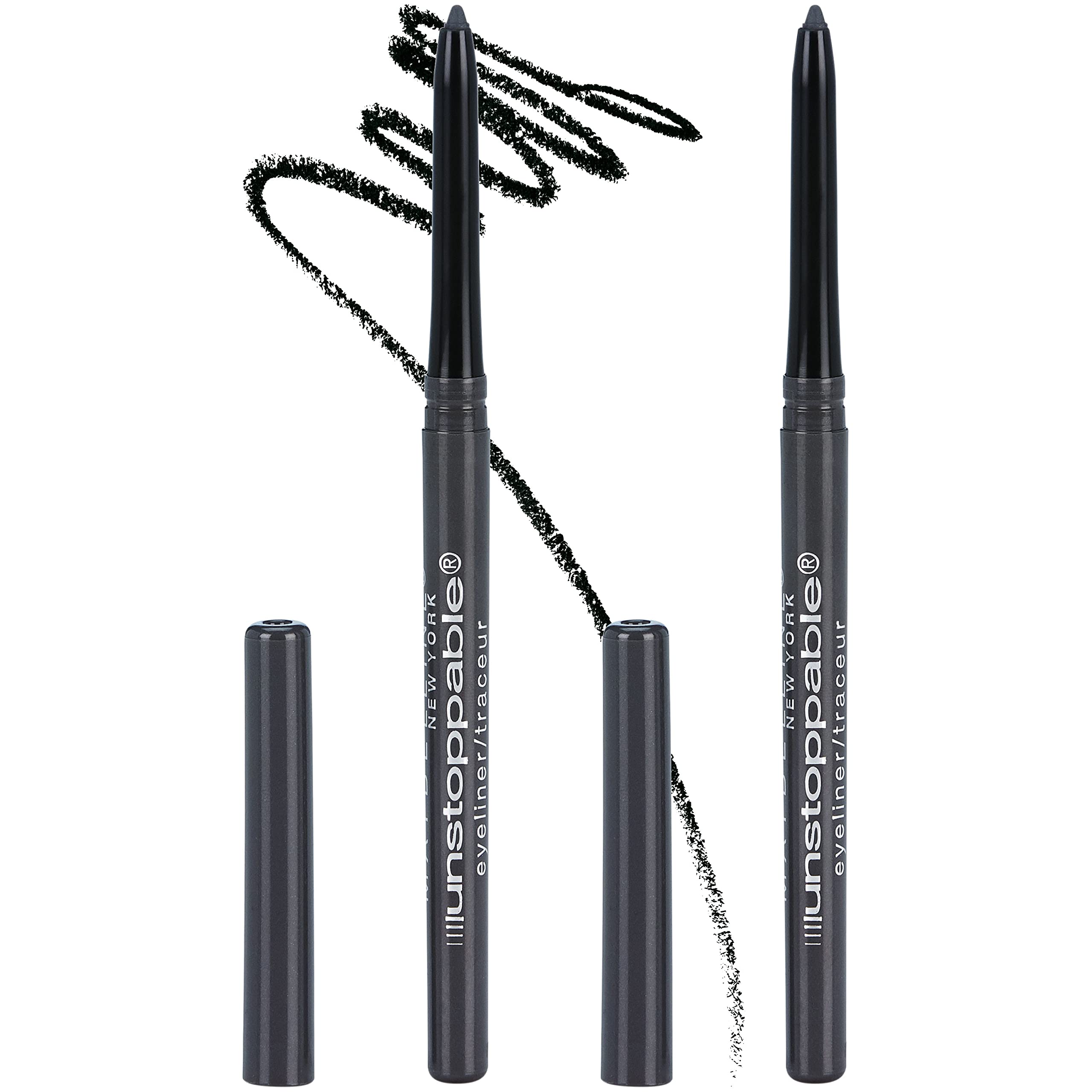 Maybelline Unstoppable Waterproof Mechanical Black Eyeliner Pencil, Easy to Apply, Smooth Glide, Up to 24 Hour Wear, Onyx