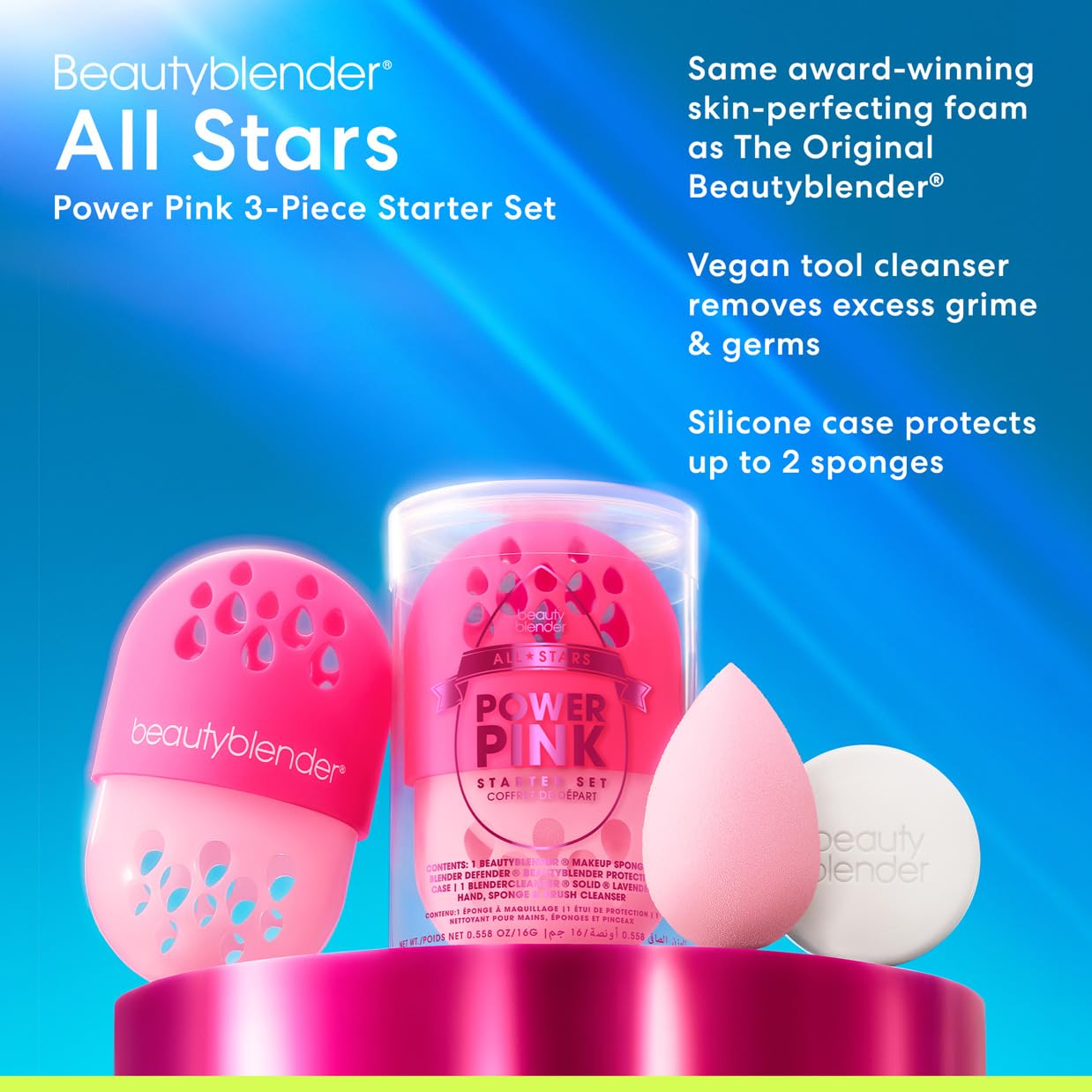 Beautyblender® | Discovery Kit - Makeup Sponge & Makeup Sponge Cleaner, Portable Protection Case, Professional Blending Application, Vegan & Cruelty Free, Made in the USA