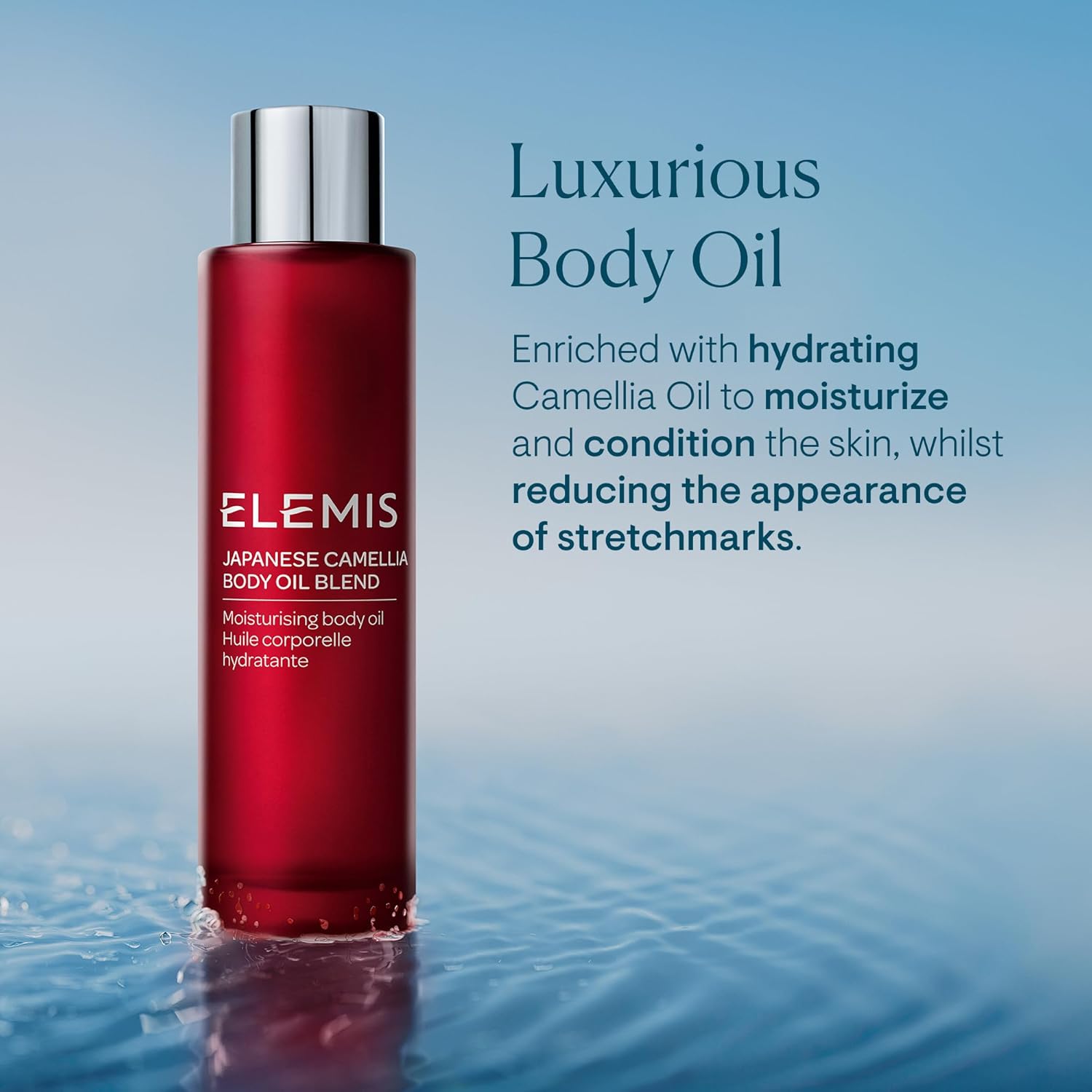 ELEMIS Japanese Camellia Body Oil Blend | Luxuriously Lightweight Body Oil Nourishes, Conditions, and Softens Pregnant and Postpartum Skin | 100 mL