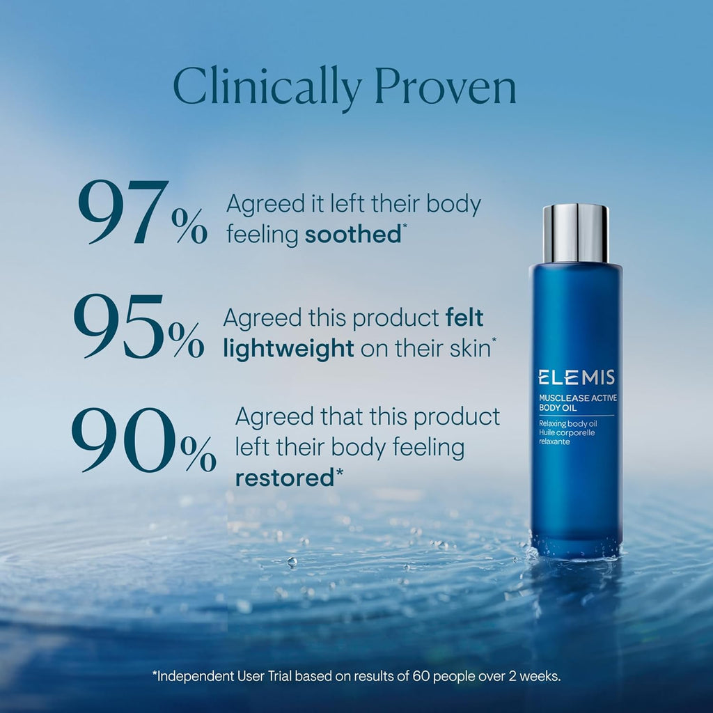 ELEMIS Active Body Concentrate Musclease 100ml, Revitalizing Massage Oil for Tired, Aching Muscles