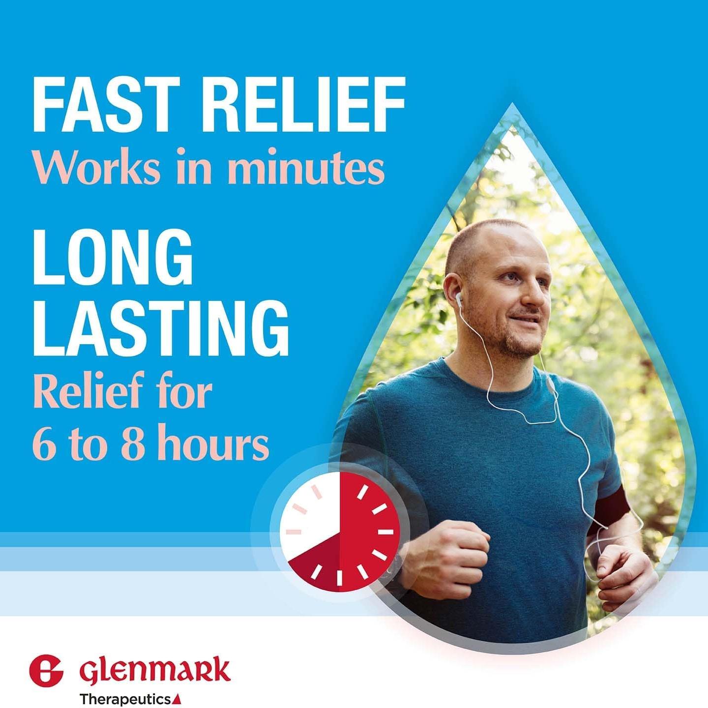 Glenmark Therapeutics Olopatadine Eye Drops for Allergies, Redness Relief, Antihistamine Eye Drops, Allergy Relief from Pet Dander, Pollen, Grass, Ragweed, Works in Minutes, Olopatadine HCl 0.1%, 5ml