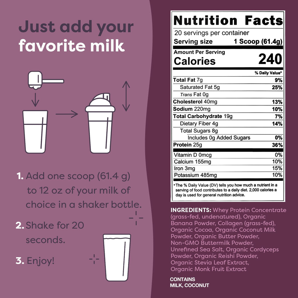 FlavCity Grass Fed Whey Protein Powder - Vanilla Smoothie - 25g Protein & 10g Collagen - Made with Real Vanilla Bean & Organic Coconut Milk - Gluten Free & No Added Sugars (20 Servings)