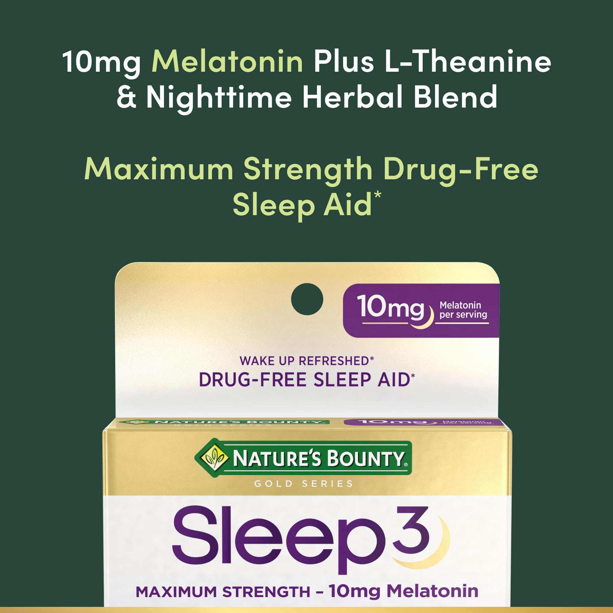 Nature's Bounty Sleep3 10mg. Melatonin, 120 Tablets