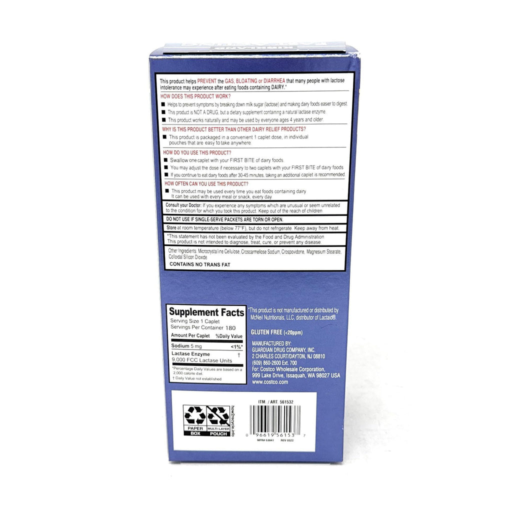 Kirkland Signature Fast Acting Lactase, (2 Pack), 360 Ct Caplets
