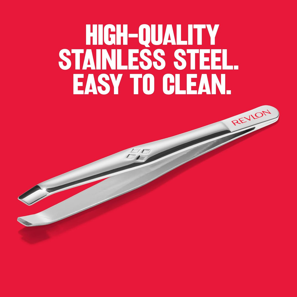 Revlon Multipurpose Hair Removal Tweezer, High Precision Slant Tip Tweezers for Men, Women & Kids, Stainless Steel (Pack of 1)