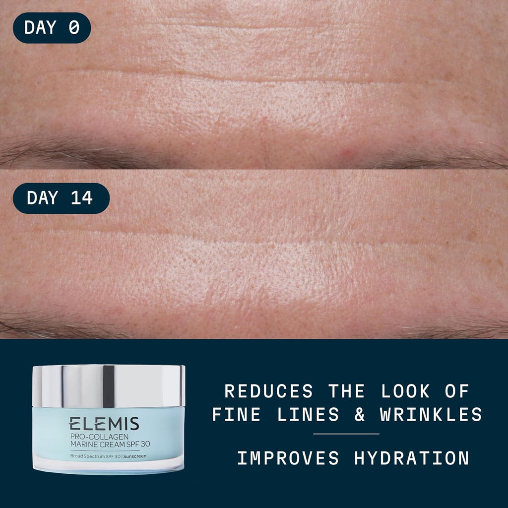 ELEMIS Pro-Collagen Marine Cream SPF 30, Lightweight Anti-Wrinkle Daily Facial Moisturizer