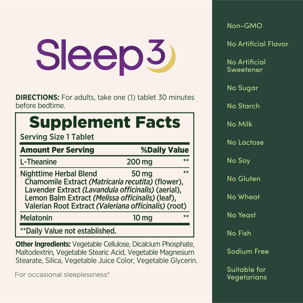 Nature's Bounty Sleep3 10mg. Melatonin, 120 Tablets