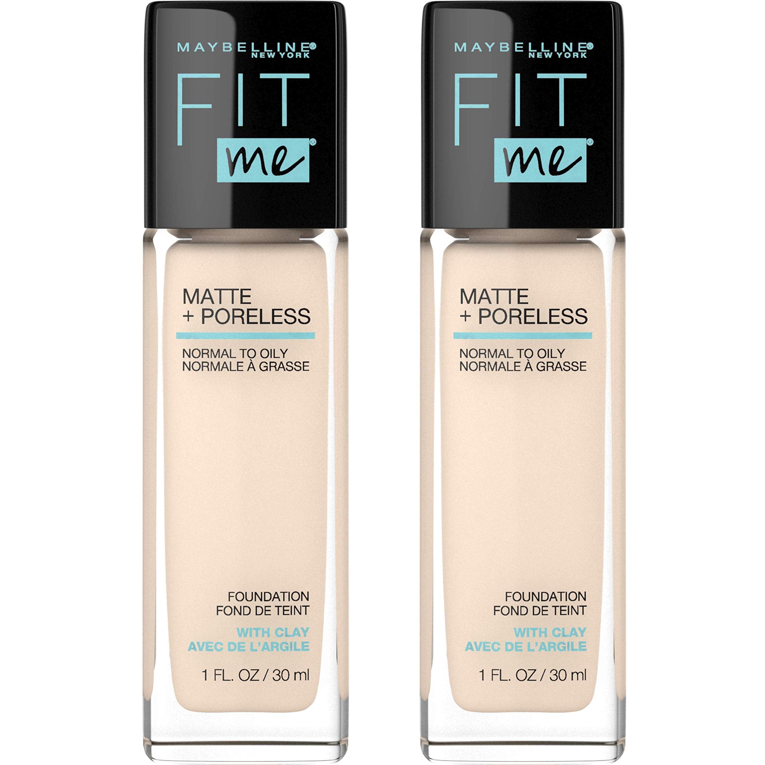Maybelline Fit Me Matte + Poreless Liquid Oil-Free Foundation Makeup, Natural Ivory, 1 Count (Packaging May Vary)