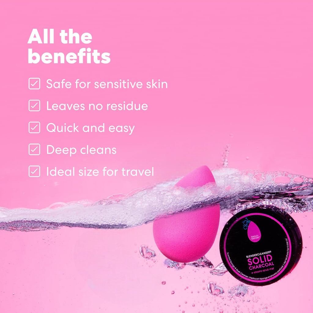 Beautyblender Blendercleanser Tool Scrub Solid Cleanser – Lavender Makeup Sponge & Brush Cleansing Bar – Hand, Sponge, and Brush Cleanser, Removes Makeup & Buildup, Travel-Friendly, 1 oz