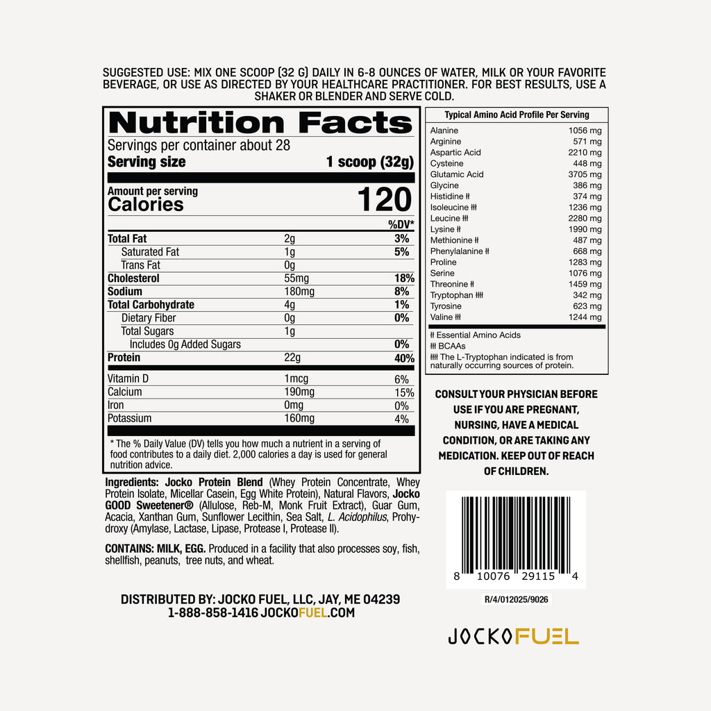 Jocko Fuel Mölk Whey Protein Powder 22g Low Sugar Monk Fruit Blend - Muscle Recovery & Growth, Packaging May Vary (26 Servings, Mint Chocolate)