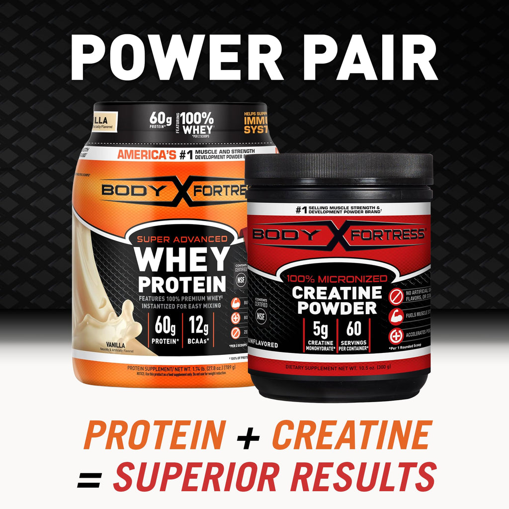 Body Fortress Super Advanced Whey Protein Powder, Chocolate, Immune Support (1), Vitamins C & D Plus Zinc, 3.9 lbs.