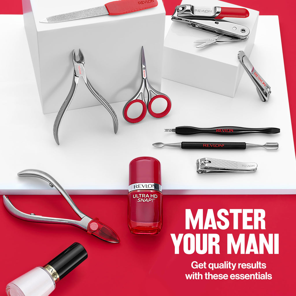 Revlon Expert Dual-Ended Nail Groomer, Stainless Steel Manicure Tool, Clean Under Fingernails and Lift Cuticles, 1 Count