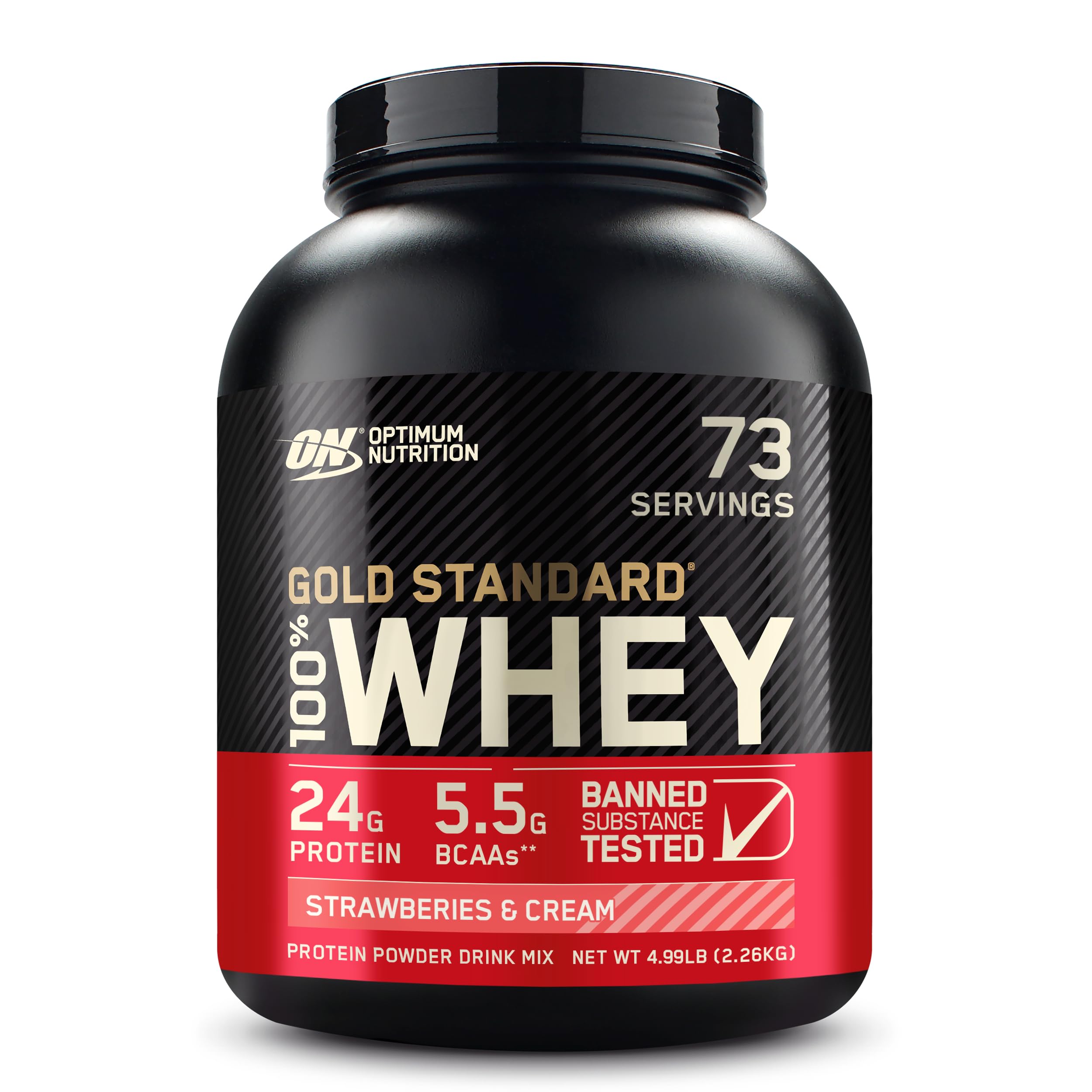 Optimum Nutrition Gold Standard 100% Whey Protein Powder, Vanilla Ice Cream, 2 Pound (Packaging May Vary)