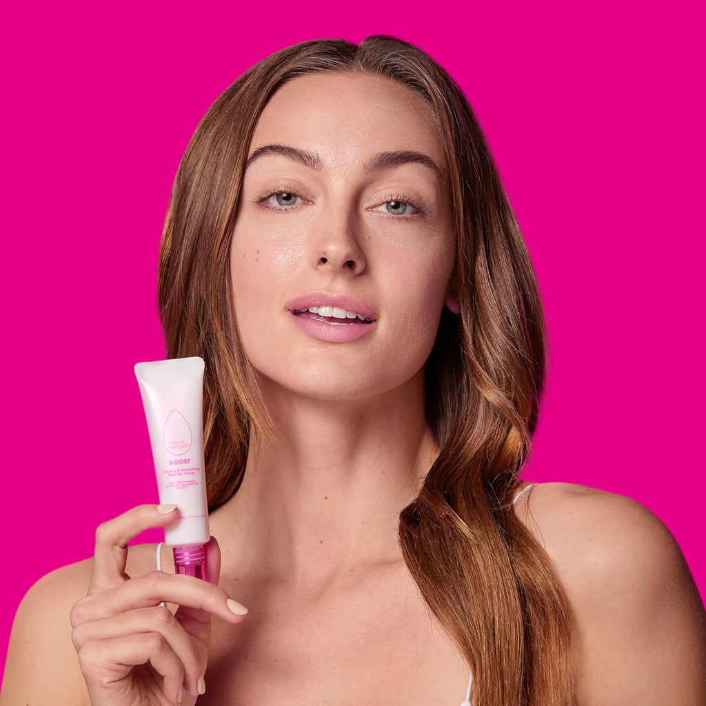 Beautyblender Boost 18-hour Firming & Smoothing Peptide + Ceramide Primer, Skincare Benefits with Powerful Long Lasting Makeup Properties, Cool Gripping Makeup Base Prep