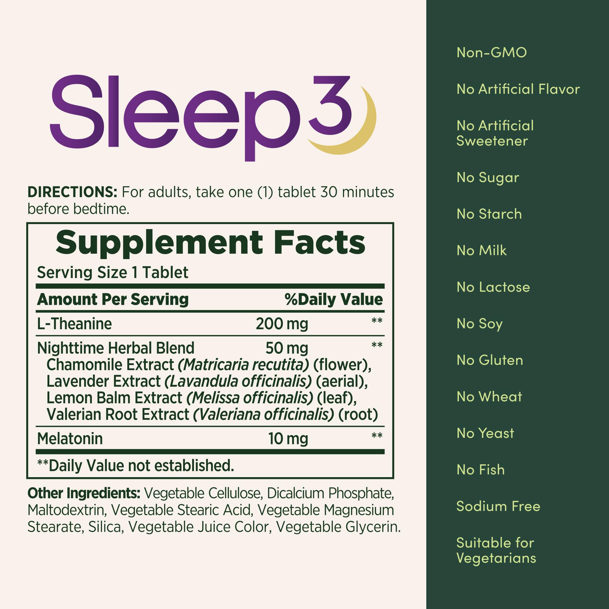 Nature's Bounty Sleep3 10mg. Melatonin, 120 Tablets