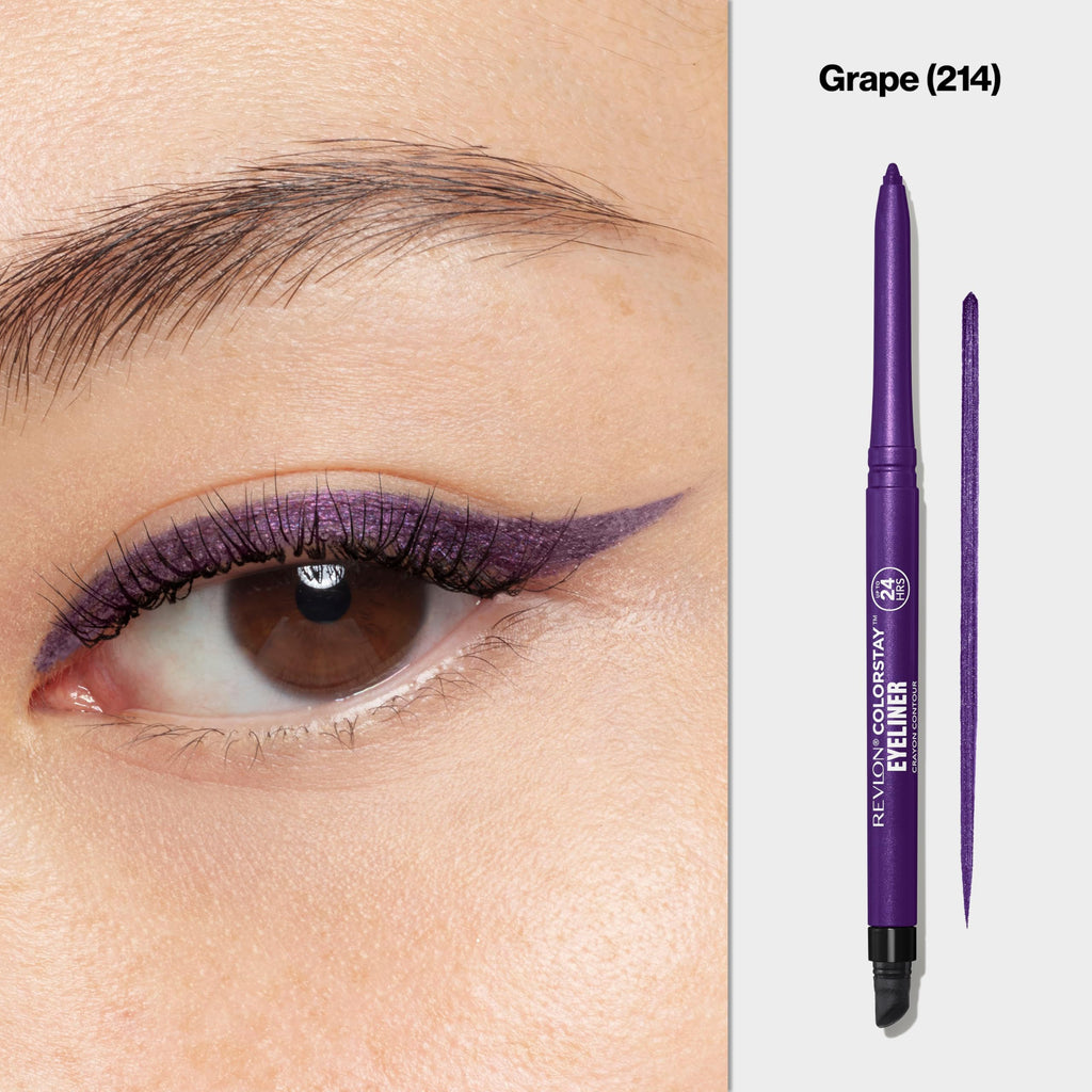 Revlon ColorStay Pencil Waterproof Eyeliner, Smudge-Proof, Eye Makeup with Built-In Sharpener, Stocking Stuffer for Women, 202 Black Brown, 0.01 oz