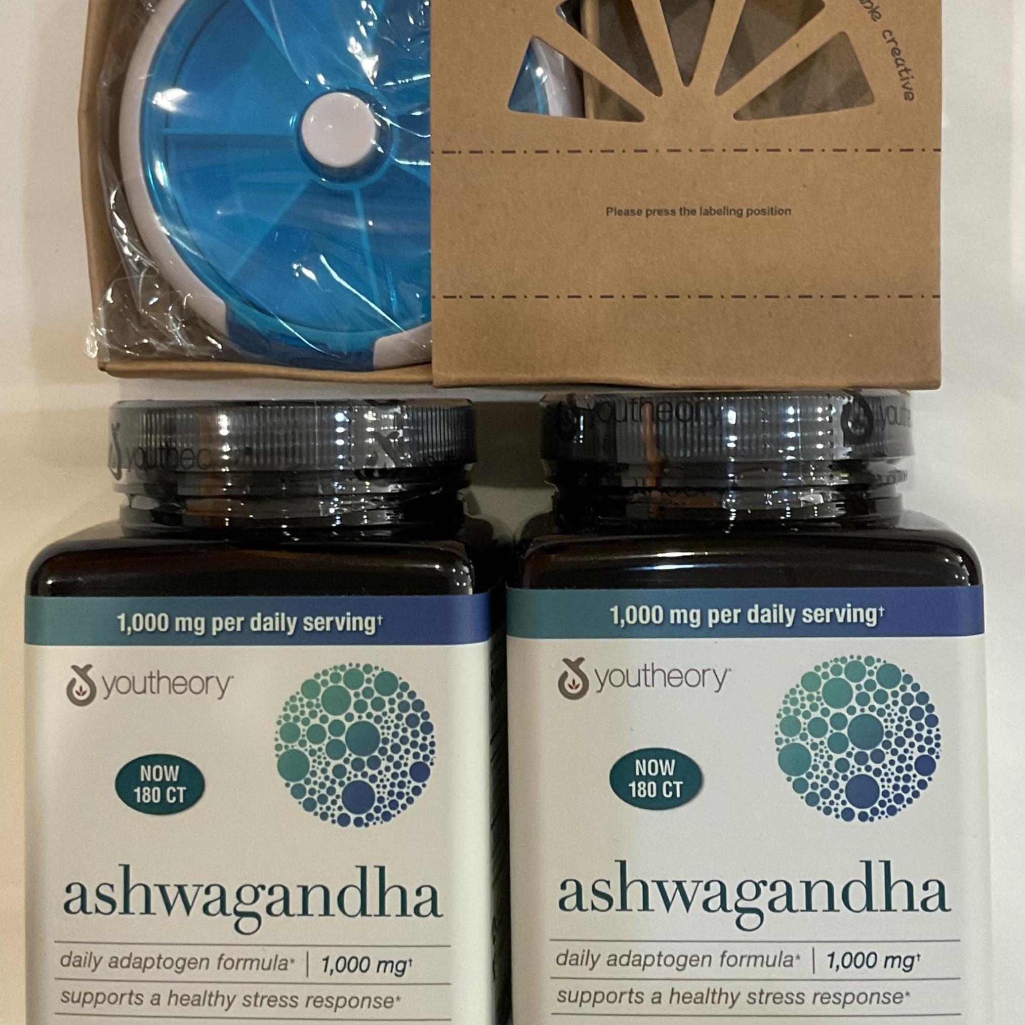 Youtheory Ashwagandha 1000mg with KSM-66 - Helps Support a Healthy Stress Response,180 Capsules (Pack of 1)