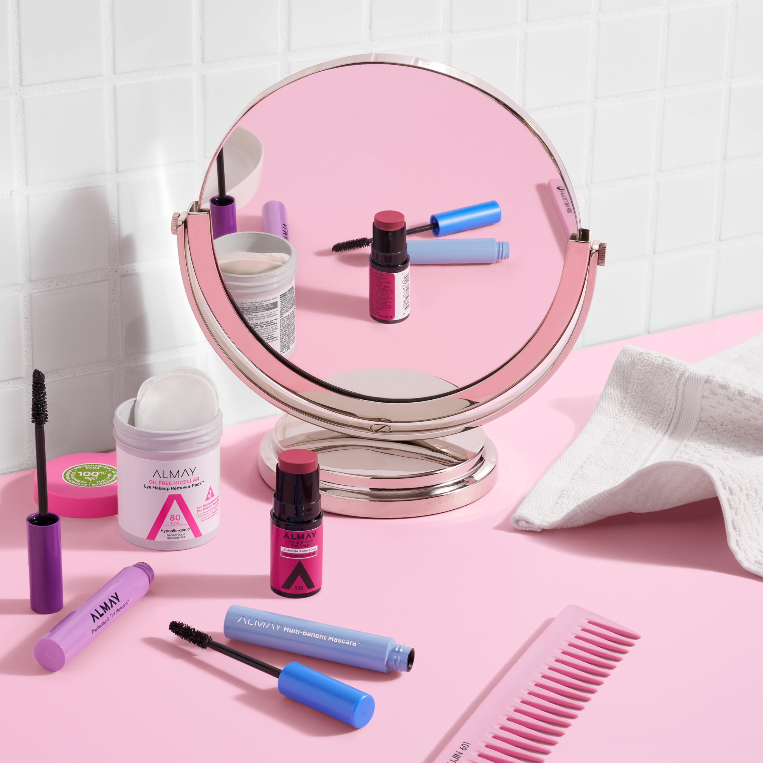 Almay Biodegradable Makeup Remover Pads, Micellar Gentle, Hypoallergenic, Fragrance-Free, Dermatologist & Ophthalmologist Tested, 120 Count