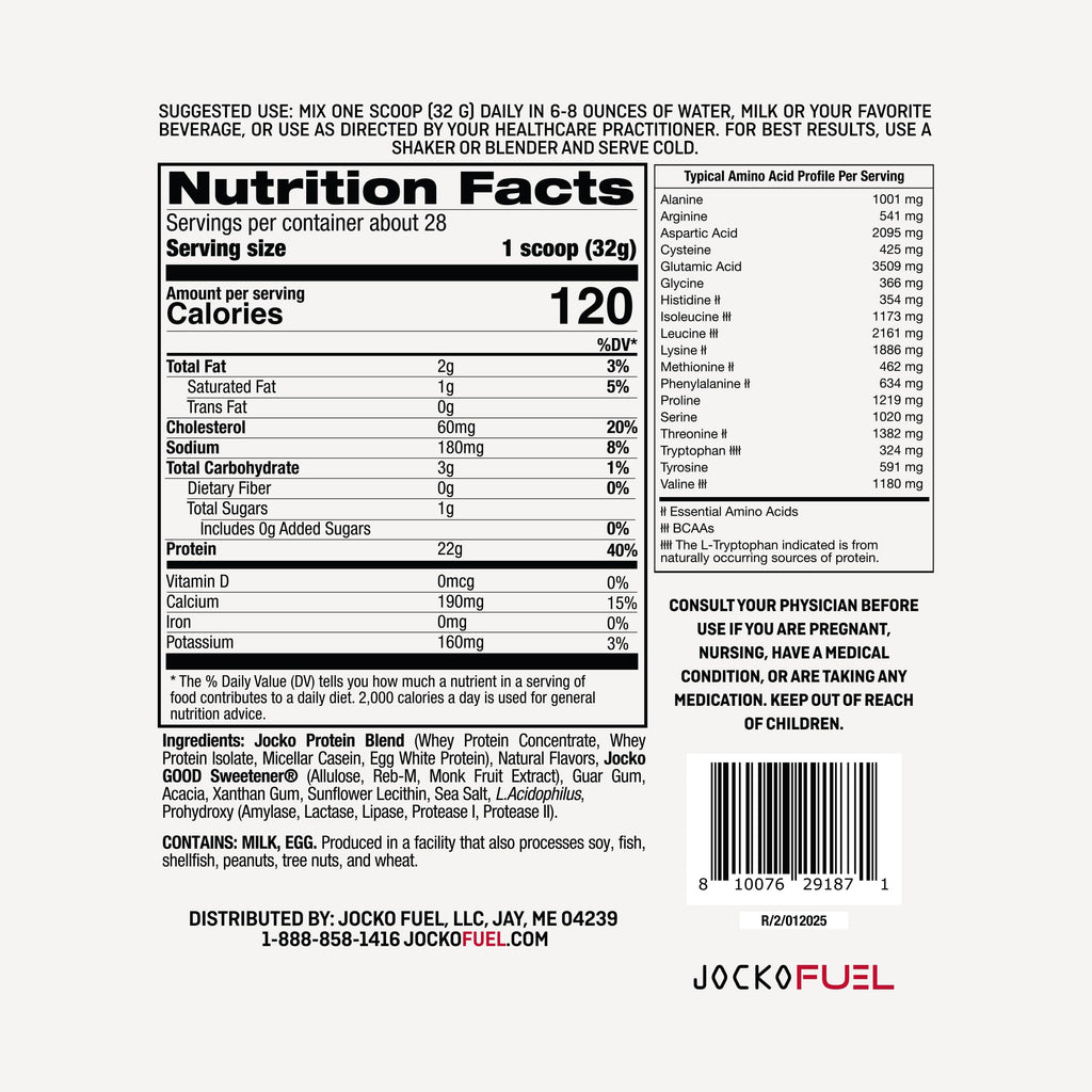 Jocko Fuel Mölk Whey Protein Powder 22g Low Sugar Monk Fruit Blend - Muscle Recovery & Growth, Packaging May Vary (26 Servings, Mint Chocolate)