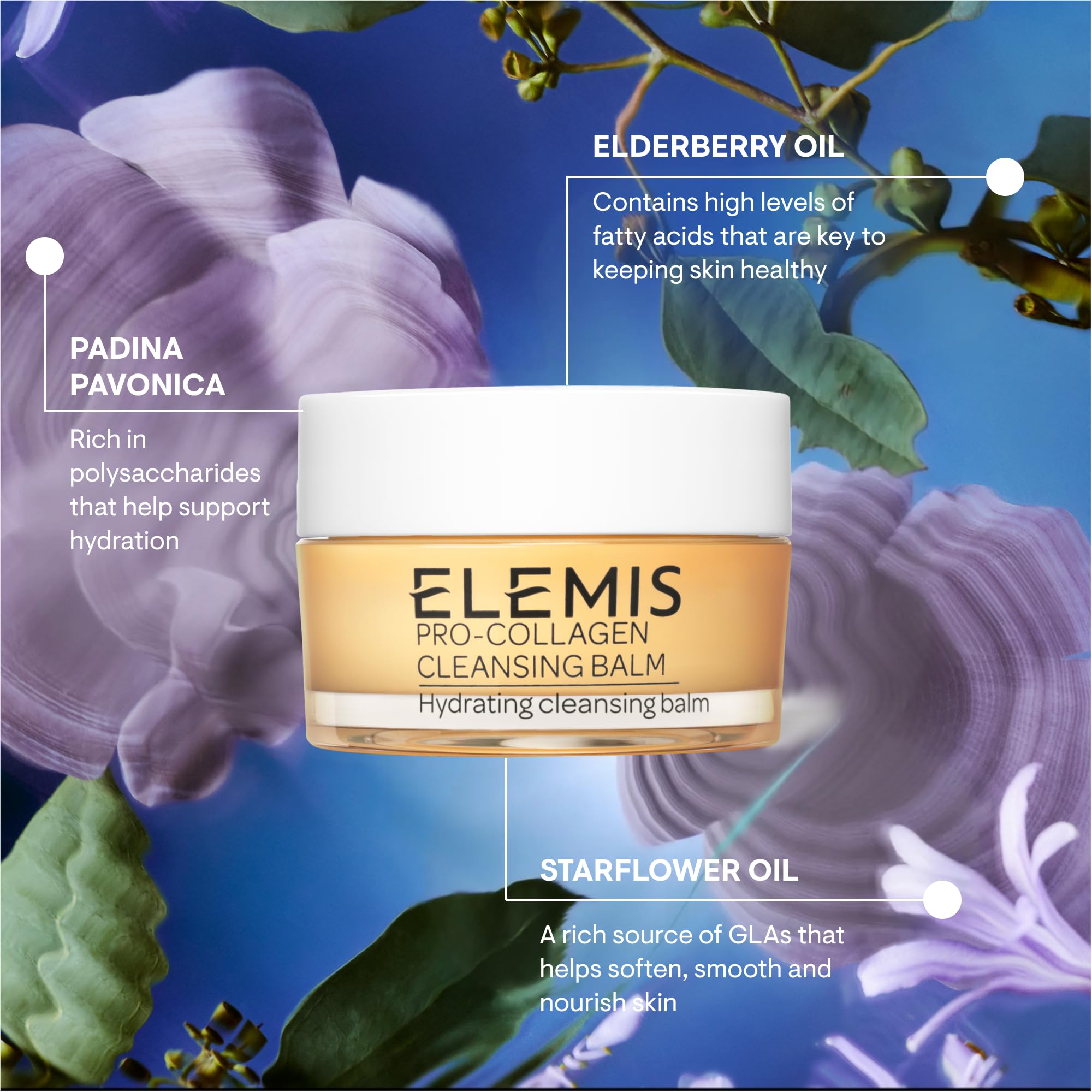ELEMIS Pro-Collagen Cleansing Balm Makeup Remover, Hydrating Facial Cleanser, Oil Cleanser, Oil Makeup Remover, Deep Cleanse