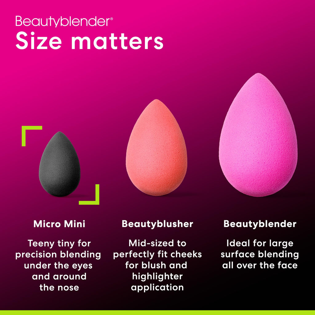 Beautyblender® | Original Pink Beauty Blender 2-Piece Bundle for Blending Foundations, Powders, and Creams, Super-Soft Foam for Streak-Free Application, Made in the USA, Reusable, Washable
