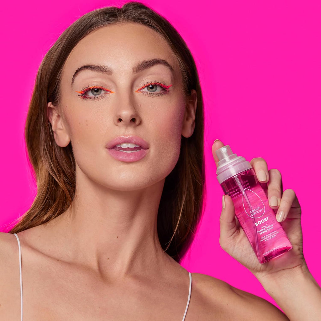 beautyblender Boost 4-in-1 Firming Peptide Setting Spray, Set Makeup Up to 18 hours, Plump & Hydrate Skin, While Blur Pores and Reduce Shine