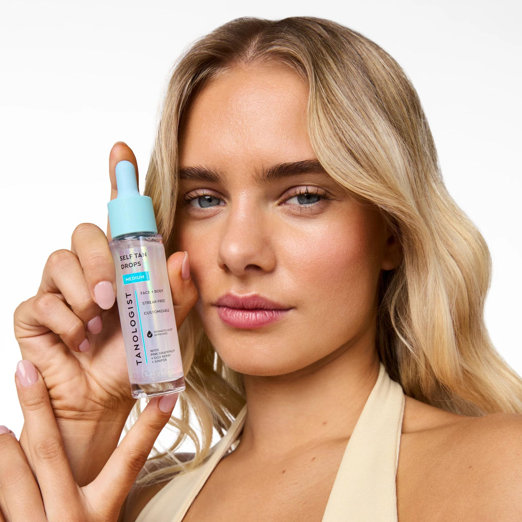 Tanologist Dark Self Tan Drops, Streak-Free Body & Face Tanning Drops, No Fake Tan Smell, For Moisturizer & Lotion, Bronzing Face Tanner, Skincare Ingredients, Vegan, 1.01 fl. oz/30 ml Bottle
