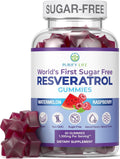 Sugar-Free Resveratrol Gummies - Potent Anti-Aging Antioxidant - Resveratrol Supplement to Support Digestive & Immune Health - Natural Herb for Cell Growth & Repair - Easy Chewable NMN Alternative
