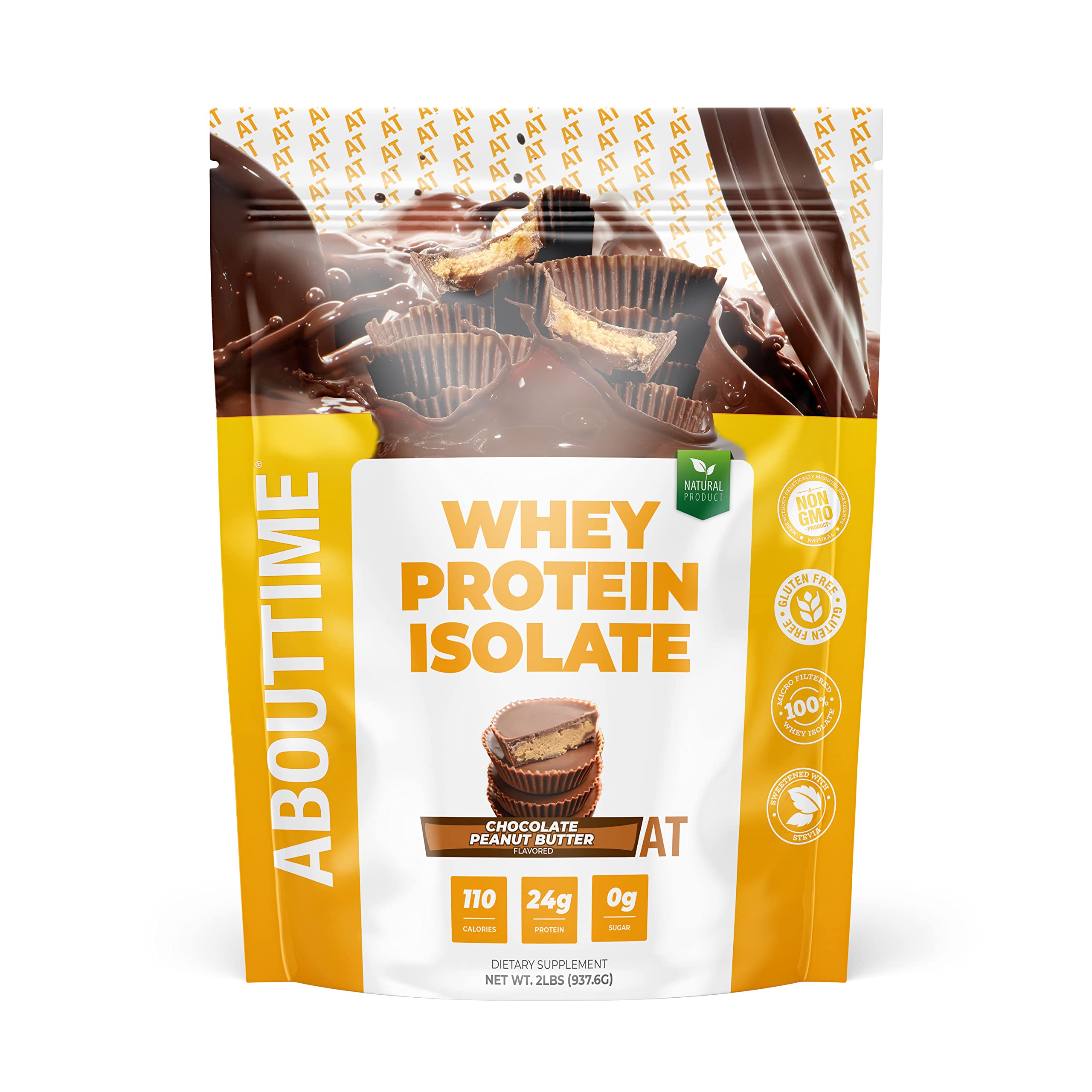 About Time Whey Protein Isolate Powder 25g Vanilla, Natural Ingredients, Non-GMO, Gluten-Free, Lactose-Free, Zero Sugar, Low Carb, 32 Servings