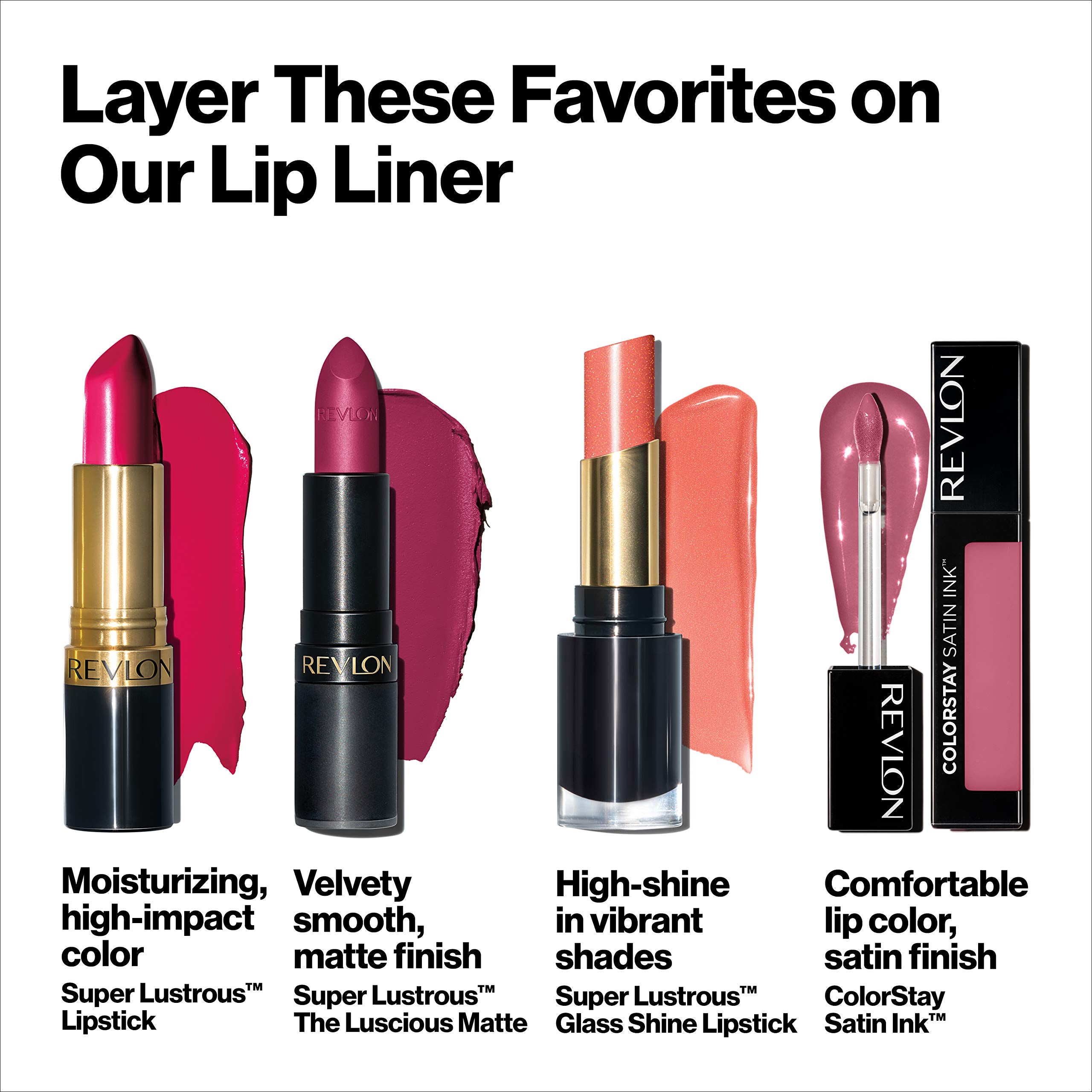 Revlon Colorstay Lip Liner Makeup with Built-in-Sharpener, Longwear Rich Colors, Smooth Application, 630 Nude, 0.01 oz