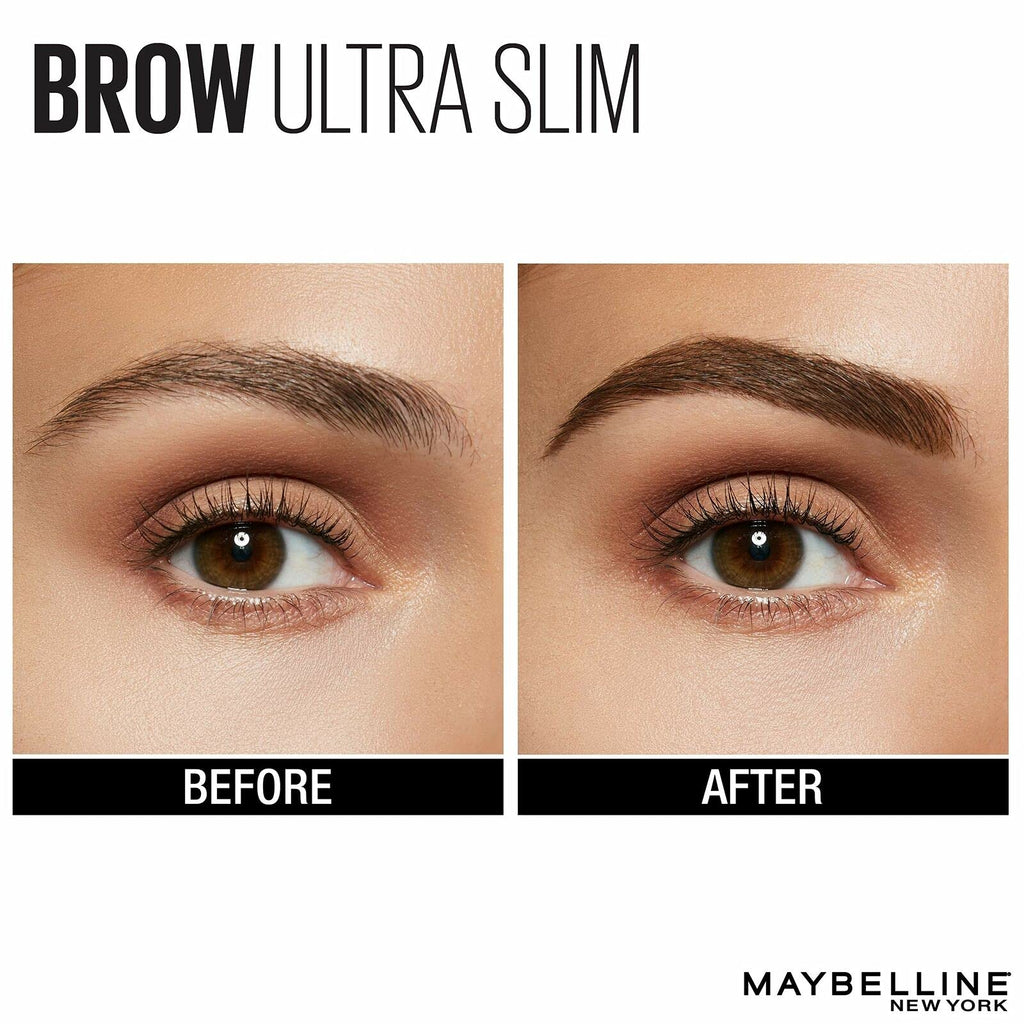 Maybelline Express Brow Ultra Slim Eyebrow Makeup, Brow Pencil with Precision Tip and Spoolie for Defined Eyebrows, Soft Brown, 1 Count