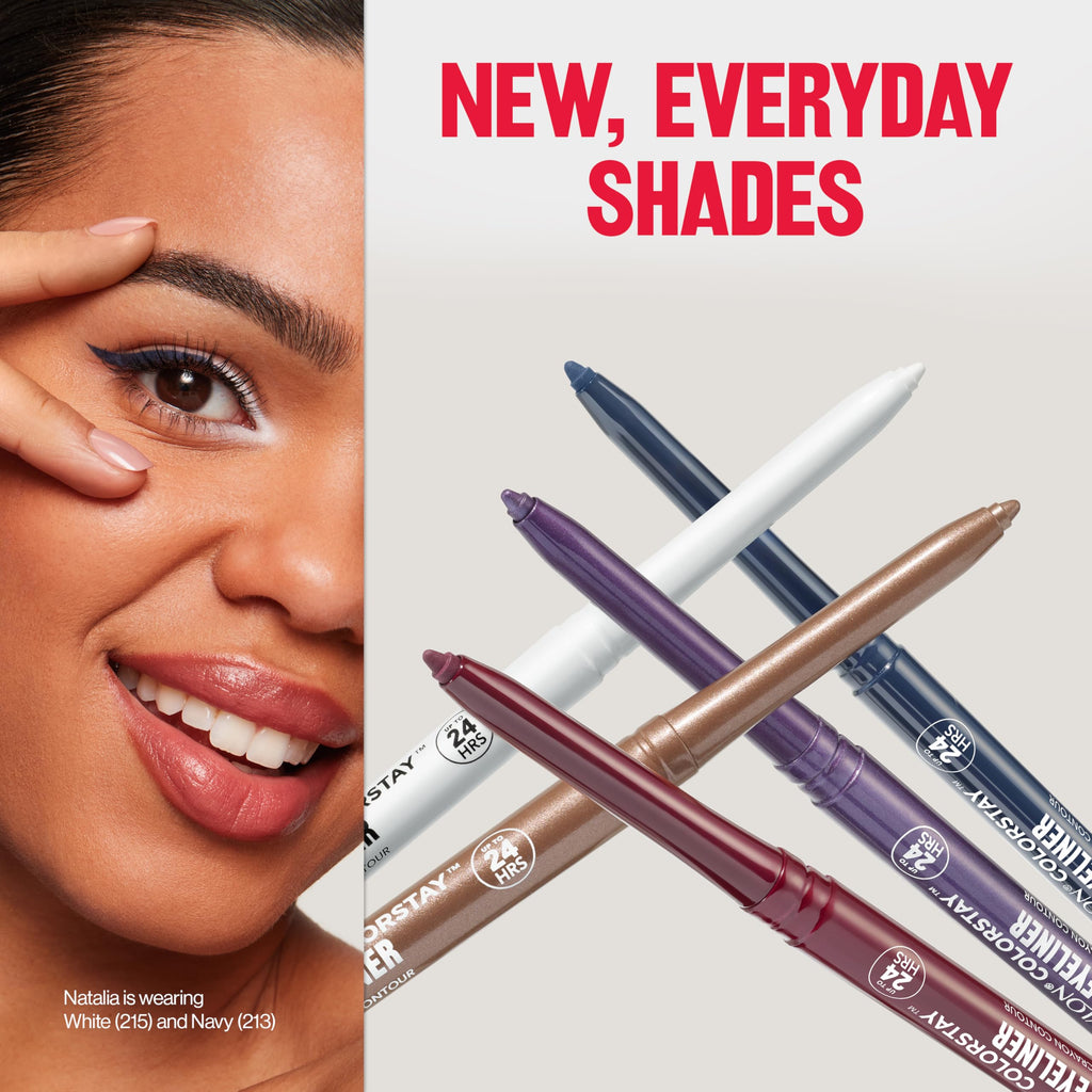 Revlon ColorStay Pencil Waterproof Eyeliner, Smudge-Proof, Eye Makeup with Built-In Sharpener, Stocking Stuffer for Women, 202 Black Brown, 0.01 oz