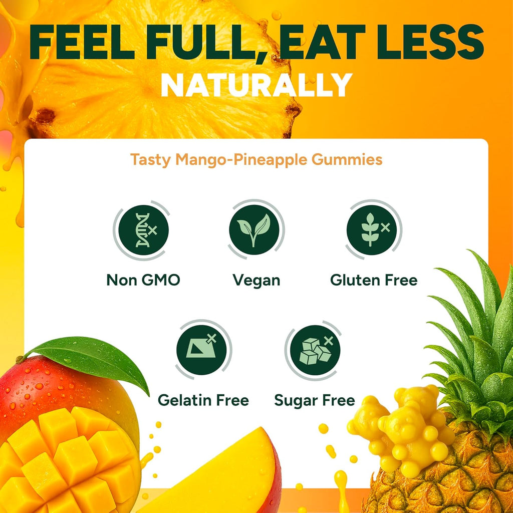 GLP-1 Support Gummies – Sugar-Free Appetite & Craving Control with Berberine, Cinnamon, Turmeric, Garcinia & Raspberry Ketones – Digestion, De-Bloating, Carb Blocker, Vegan, Keto
