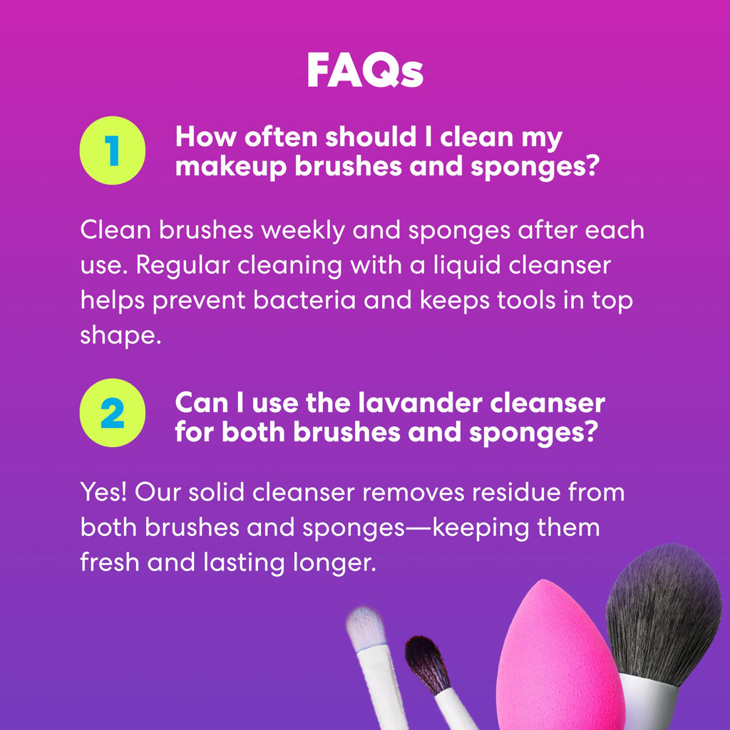Beautyblender Blendercleanser Tool Scrub Solid Cleanser – Lavender Makeup Sponge & Brush Cleansing Bar – Hand, Sponge, and Brush Cleanser, Removes Makeup & Buildup, Travel-Friendly, 1 oz