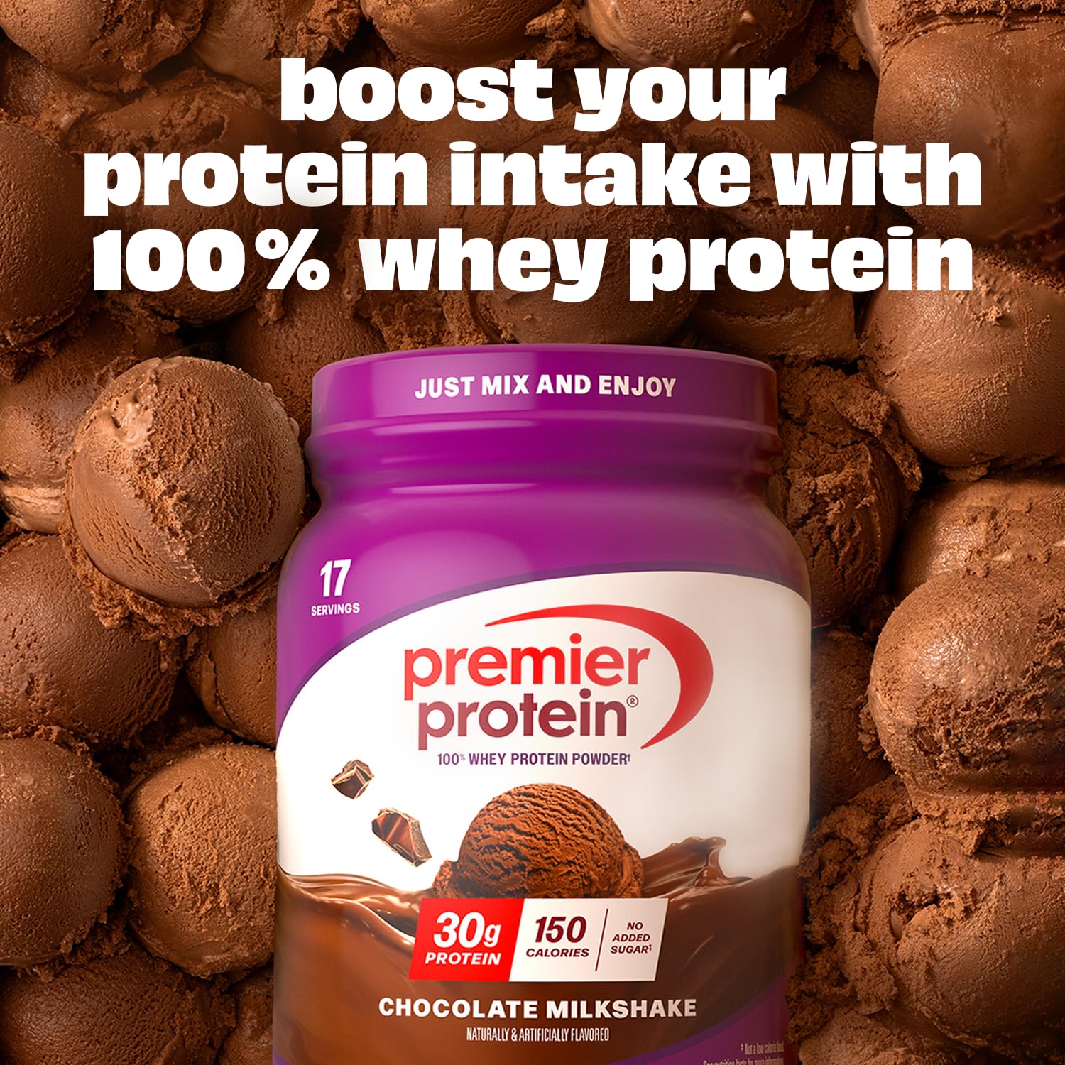 Premier Protein Powder, Vanilla Milkshake, 30g Protein, 1g Sugar, 100% Whey Protein, Keto Friendly, No Soy, Gluten Free, 23.3 oz, 17 Servings (Packaging May Vary)