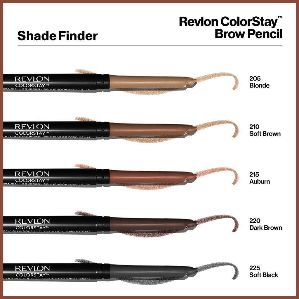 Revlon ColorStay Eyebrow Pencil with Spoolie Brush, Waterproof, Hair-Like Strokes, Stocking Stuffer for Her, 205 Blonde, 0.021 oz