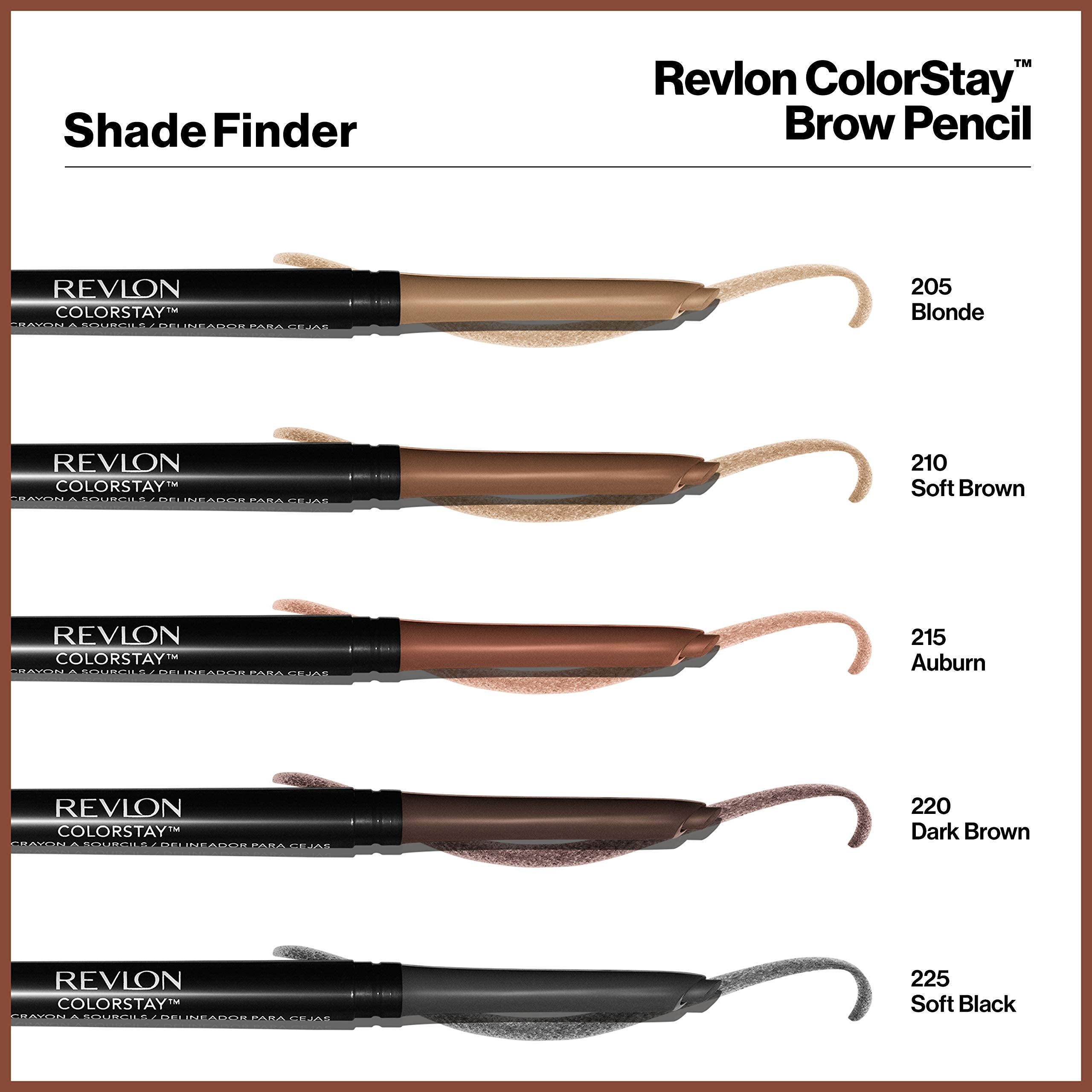 Revlon ColorStay Eyebrow Pencil with Spoolie Brush, Waterproof, Hair-Like Strokes, Stocking Stuffer for Her, 205 Blonde, 0.021 oz