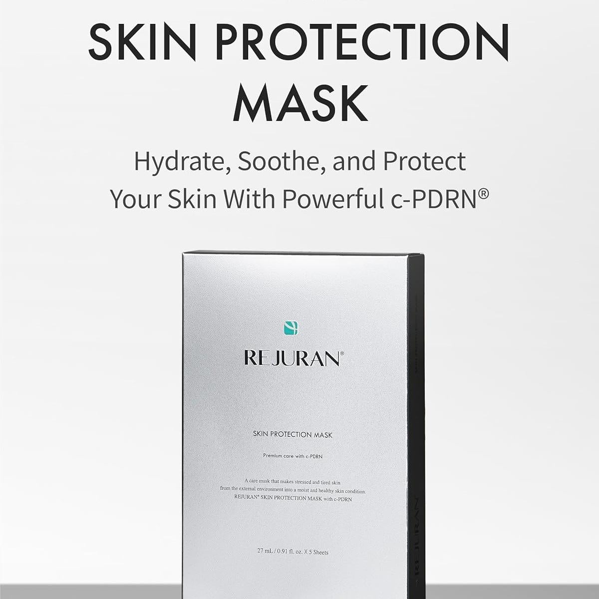 REJURAN® Skincare Repair Set with c-PDRN® – Turnover Ampoule & Skin Protection Sheet Mask for Firming, Hydration, and Barrier Repair – Korean Salmon DNA Serum & Mask Duo (1.69 fl oz + 5 Masks)