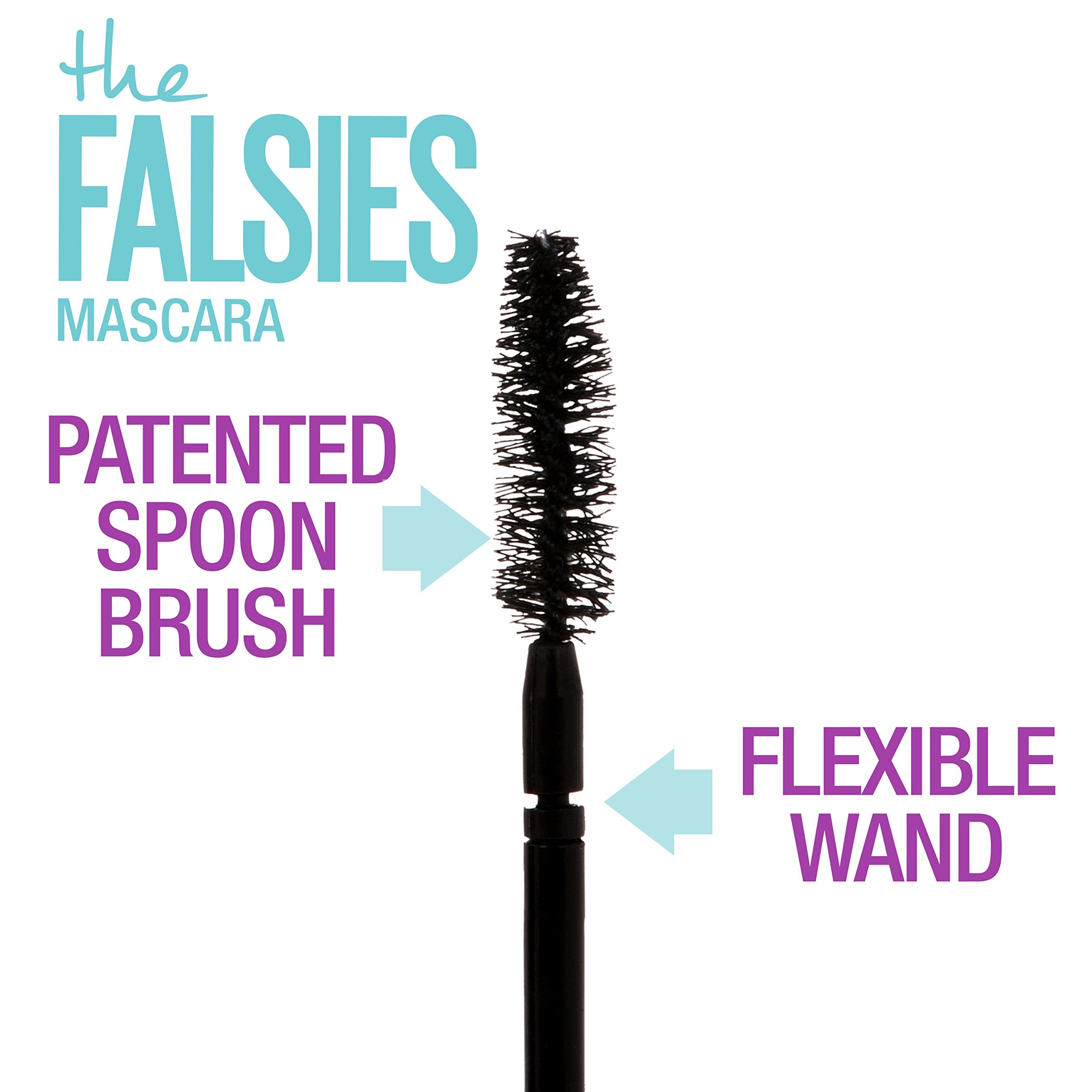 Maybelline Volum' Express The Falsies Washable Fiber Mascara, Volumizing and Separating Make Up Formula, Very Black, 1 Count
