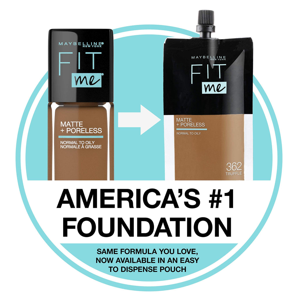 Maybelline Fit Me Matte + Poreless Liquid Oil-Free Foundation Makeup, Natural Ivory, 1 Count (Packaging May Vary)