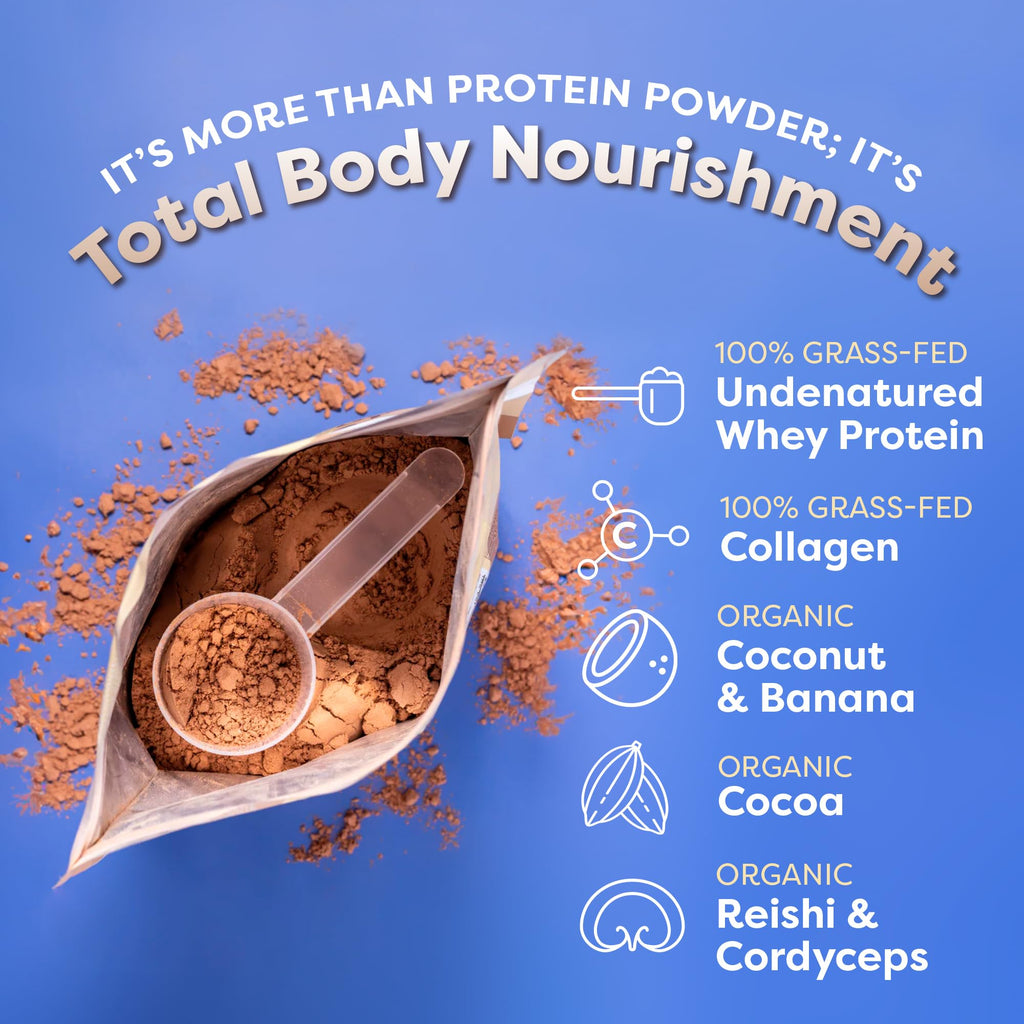 FlavCity Grass Fed Whey Protein Powder - Vanilla Smoothie - 25g Protein & 10g Collagen - Made with Real Vanilla Bean & Organic Coconut Milk - Gluten Free & No Added Sugars (20 Servings)