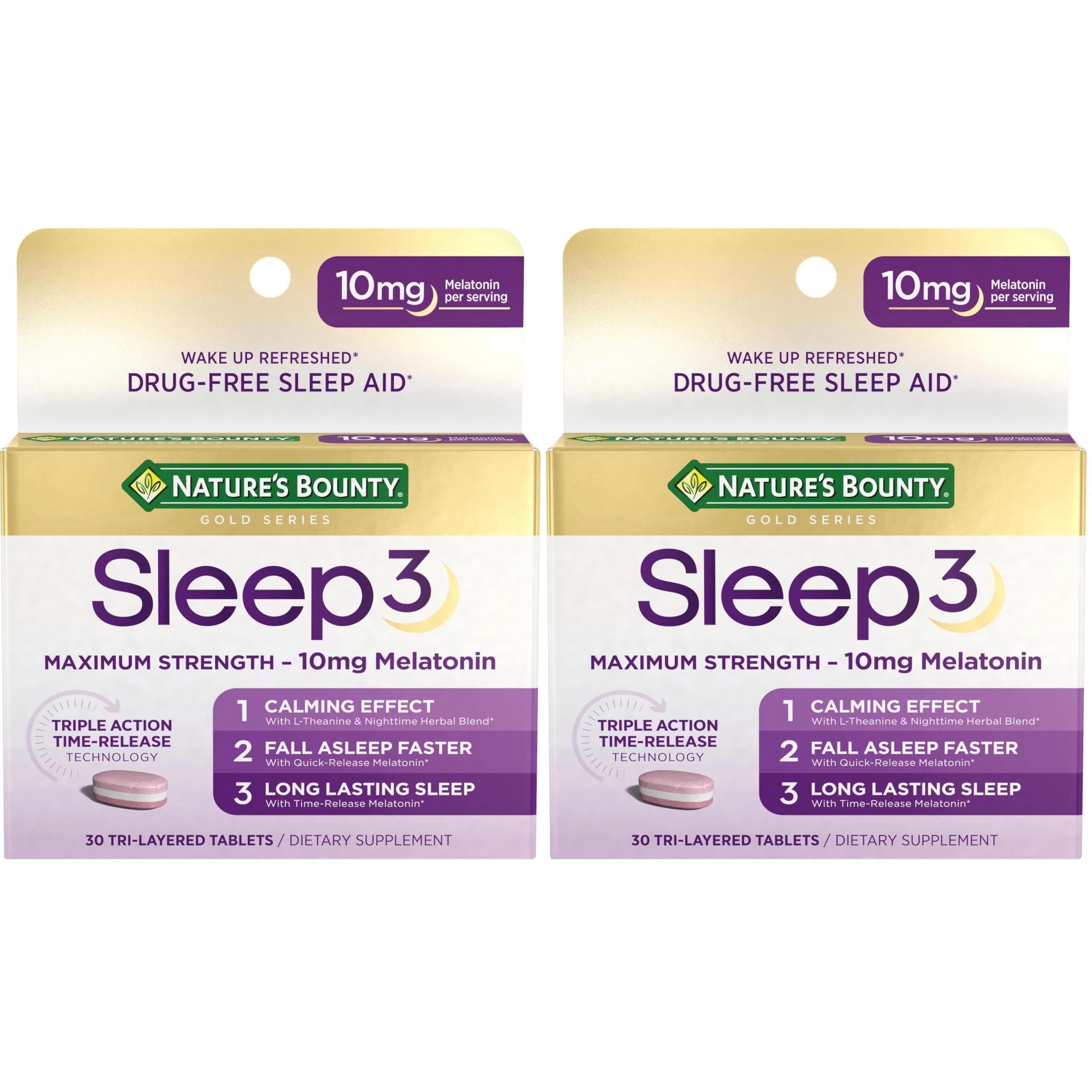 Nature's Bounty Sleep3 10mg. Melatonin, 120 Tablets