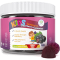 Sugar-Free Kids Elderberry Gummies with Vitamin C & Zinc – Daily Immune Support Supplement for Children, Sambucus Antioxidant, Vegan, 60 Ct